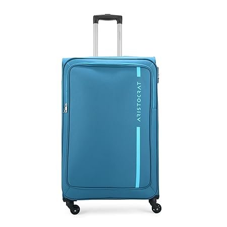 Aristocrat Dasher 4W Str 78 Cm Polyester Soft Spinner Wheels Suitcase (Blue)
