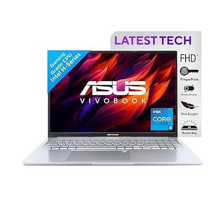 ASUS Vivobook 16″ FHD+ (1920 X 1200), 60Hz 300Nits, Core i5-12500H, (16GB RAM/512GB SSD/Intel Iris Xe Graphics/Win 11/Office Home/Fingerprint/42Whr Battery/Transparent Silver/1.88Kg), X1605ZAC-MB541WS