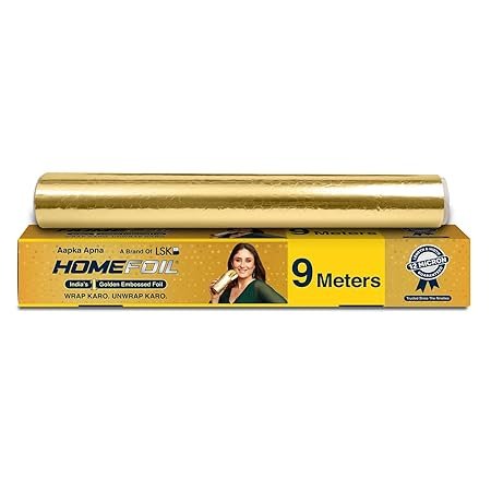 HOMEFOIL 9 Meter Golden Embossed Aluminium Foil