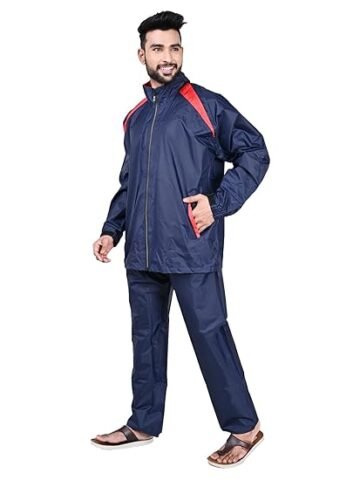 Rupa Men Rainwear For Men, Waterproof Nylon Blended Casual Style Rain Jacket With Pants And Carry Bag, Pack Of 1