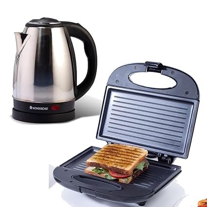Wonderchef Prato Plus Griller (800 Watts) & Crescent Electric Kettle