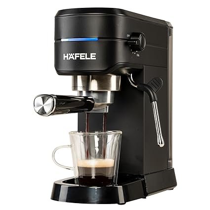 Hafele U-Kaffee Espresso Coffee Machine, 15-Bar Pressure, Removable Water Tank (1L), Single/Double Espresso, Cappuccino & Latte