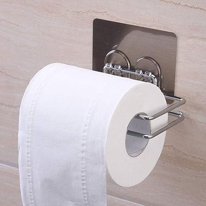 Perpetual Tissue Paper Holder For Bathroom – Satinless Steel Self Adhesive Multipurpose Paper Roll Holder