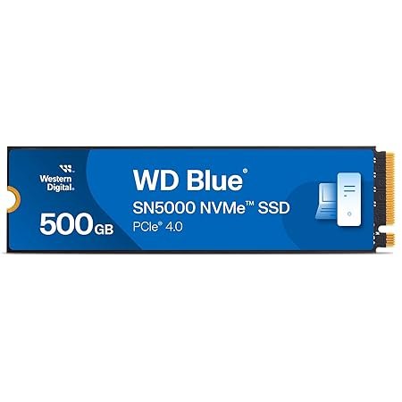 Western Digital 500GB WD Blue SN5000 NVMe Internal Solid State Drive SSD – PCIe Gen 4.0, M.2 2280