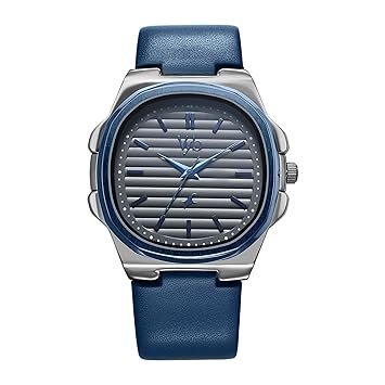 Fastrack Vyb Quartz Analog Gun Dial Blue Genuine Leather Strap Watch for Men-FV30011KL01W