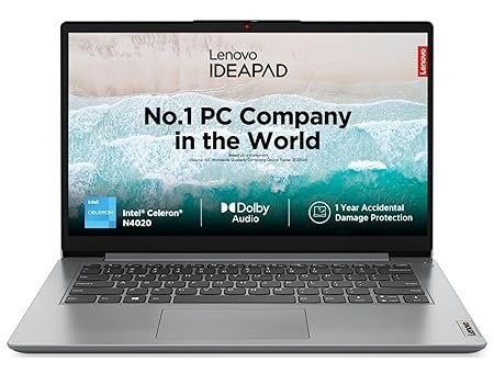 Lenovo IdeaPad Slim 1 Intel Core Celeron N4020 14″ HD Thin and Light Laptop (8GB/512GB SSD/Windows 11 Home/Office 21/1Yr Warranty/Cloud Grey/1.3Kg), 82V6009LIN