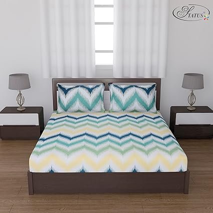 Status Contract Cotton Rich Double Bedsheet with 2 Pillow Covers