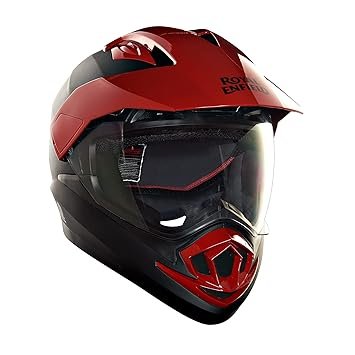 Royal Enfield DS Escapade ISI Certified Full Face Riding Helmet Granite Black & Red (L) 58 Cm-High Impact Grade Thermoplastic & Vented EPS Liner for Superior Impact Protection and Durability