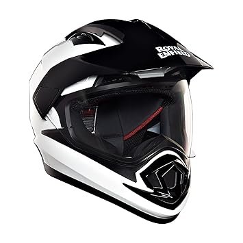 Royal Enfield Ds Escapade Isi Certified Full Face Riding Motorcycling Helmet White&Black(L) 58 Cm-High Impact Grade Thermoplastic&Vented Eps Liner for Superior Impact Protection and Durability