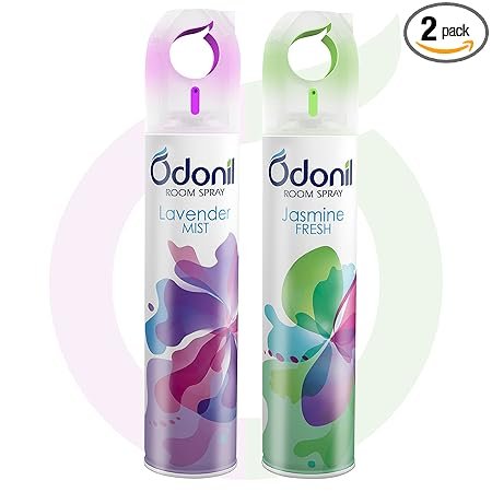 Odonil Air Freshener Room Spray – 440 ml Combo (Pack of 2, 220ml each) | Lavender Mist & Jasmine Fresh | Nature Inspired Fragrance for Home & Office