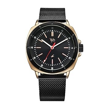 Fastrack Vyb Quartz Analog Black Dial Black Sheet Metal Strap Watch for Men – FV30014KM01W
