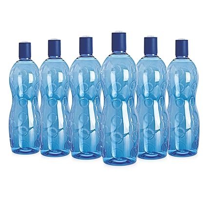 Cello Polka PET Bottle Set, 1 Litre, Set of 6, Blue