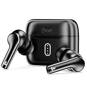 boAt Airdopes 141 Pro Buds, 13mm Drivers, Metallic Finish, 60HRS Battery, 4Mics ENx, Fast Charge, IPX5, v5.3 Bluetooth TWS in Ear Earbuds Wireless Earphones with mic (Obsidian Black)