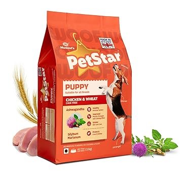 PETSTAR Mankind Puppy Dry Dog Food | 1Kg | Chicken Flavour | Clinically Tested | Power of 20+ Ingredients