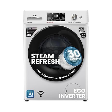 IFB 9 Kg 5 Star Powered by AI with 9 Swirl Wash, WiFi, Fully Automatic Front Load Washing Machine (Executive SXN 9014K, Steam Refresh Program with Eco Inverter, Rich Silver)