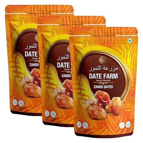 Date Farm Zahidi Dates Luxury Wet Dates, 100% Natural, Arabian Dates, Khajur, Boosts Immunity, No Added Sugar, Gluten-Free, 1.5 kg