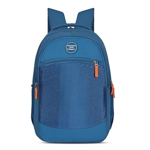 Priority 19 Inch PU College Backpack For Boys & Girls | Casual Backpack For Unisex | Office Backpack For Men & Women (Large | Airport Blue)