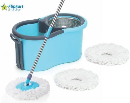 Flipkart SmartBuy STEEL SPRINKLER 3 MICROFIBER REFILLS BLUE COLOR Mop Set (Multicolor)