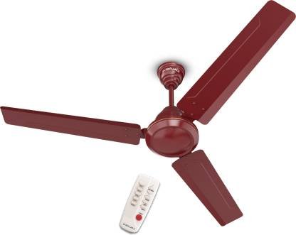 BAJAJ Crest Turbo BLDC 5 Star 1200 mm 3 Blade Ceiling Fan (BLDC Motor with Remote | Red Walnut | Pack of 1)