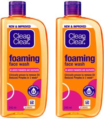 Clean & Clear Foaming 480ml| Clinically proven| Pimple & Acne removal Face Wash (480 ml)