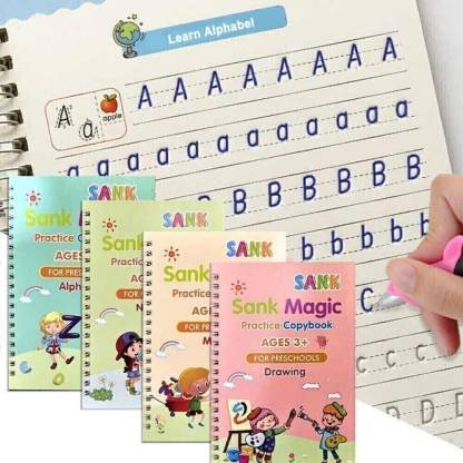 Magic Practice Book for Kids – Reusable Magical Copybook with Pen, Grip, and Refills