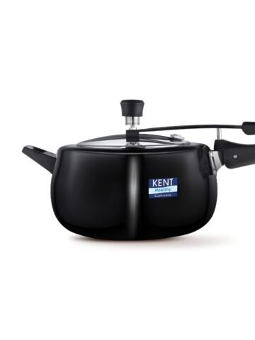 Black Stainless Steel Induction Base Hard Anodised Pressure Cooker 5L