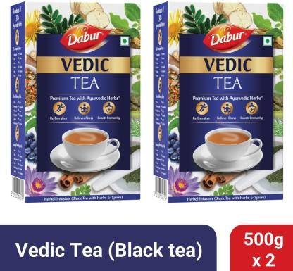 Dabur Vedic Premium Ayurvedic Herbs Black Tea Box (2 x 500 g)