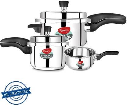 Pigeon Special and 2 L, 3 L, 5 L Outer Lid Induction Bottom Pressure Cooker (Stainless Steel)