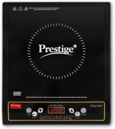 Prestige 1200 W Induction Cooktop Push Button (Black, Atlas Neo)