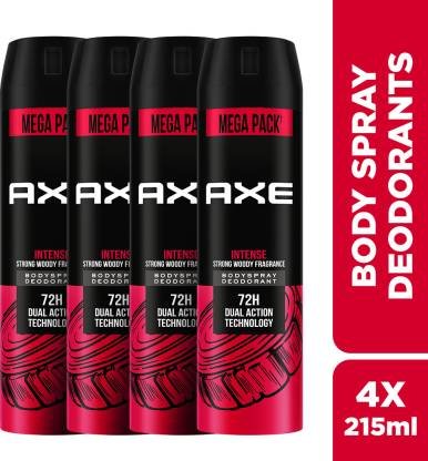AXE Intense Body Spray – For Men (215 ml, Pack of 4)