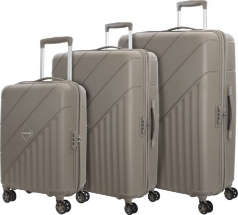 Kamiliant by American Tourister Hard Body Set of 3 Luggage 8 Wheels – ENDURE – Beige