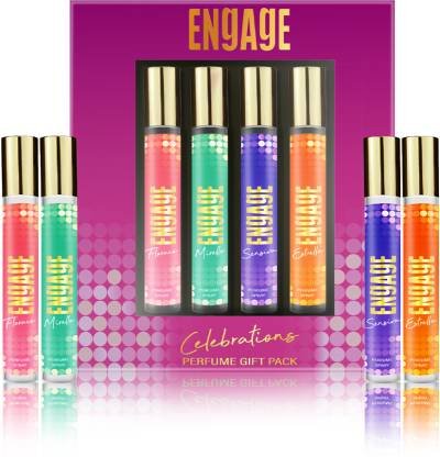 Engage Gift Set Celebrations Perfume Spray, Long Lasting Wedding Hamper by ITC (25mlx4) Perfume – 100 ml