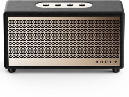 Boult RetroAmp X40 Dual Drivers, 40W Power, 10H Battery, Classic Rugged Leather, 5.3V 40 W Bluetooth Home Audio Speaker (Vintage Gold, Stereo Channel)