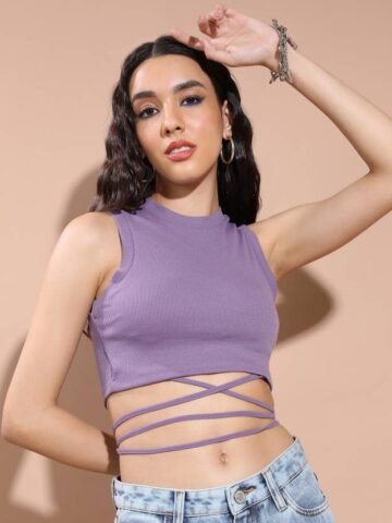 KETCH Casual Sleeveless Solid Women Purple Top