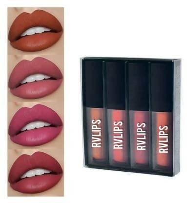 RVLIPS Nude Edition Long Lasting Sensational Liquid Matte Lipstick Non Transfer Set Of4