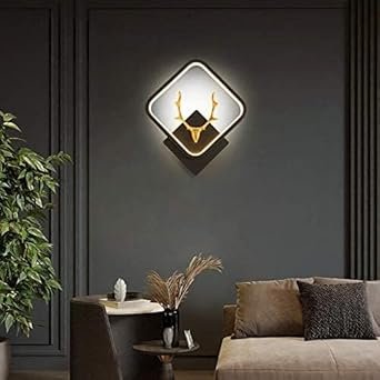 Blissbells LED Stag Square White Wall Lamp Light – Warm White – Aluminium