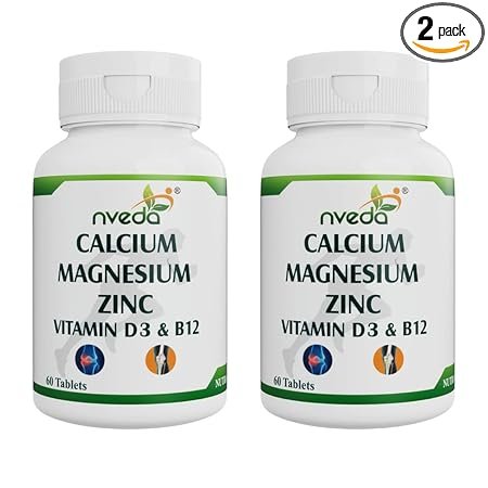 Nveda Calcium Supplement 1,000 mg with Vitamin D, Magnesium, Zinc & Vitamin B12