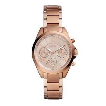 Fossil Fashion Analog Rose Gold Dial Women’s Watch-BQ3036 Stainless Steel, Rose Gold Strap
