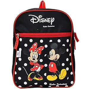Heart Home Polyester Waterproof Disney Mickey & Minnie Mouse Dot Print Backpack|Sturdy School Bag For Kids,13 Inch (Black) Heart Home Polyester Waterproof Disney Mickey & Minnie Mouse Dot Print Backpack|Sturdy School Bag For Kids,13 Inch (Black)