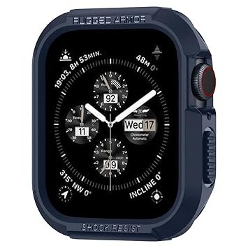 Spigen Rugged Armor Protector Designed for Apple Watch Case Series 9/8/SE2/7/6/SE/5/4 41mm/40mm – Blue