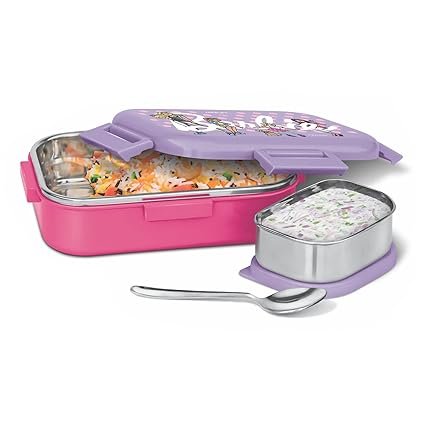 MILTON Flatmate Barbie Inner Stainless Steel Tiffin Box, 700 ml