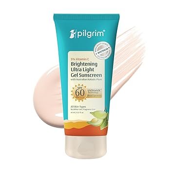 Pilgrim 5% Vitamin C Brightening Ultra Light Gel Sunscreen SPF 60 PA++++ with Australian Kakadu Plum