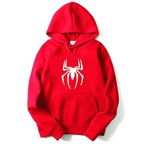 SV RED Hoodie with White Spider Print