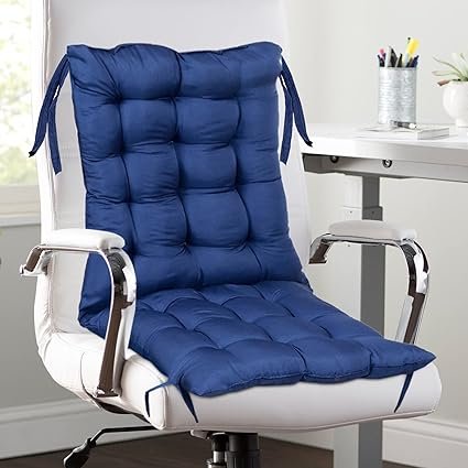 Kuber Industries Microfiber Back and Seat Chair Cushion
