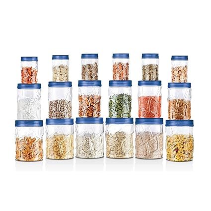 MILTON Vitro Plastic Pet Storage Jar and Container, Set of 18