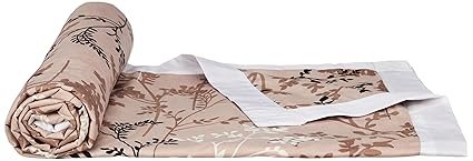 Amazon Brand – Solimo Double Microfiber Quilt | 100% Microfiber Exterior | 120 GSM | for Mild Winters and AC Rooms (Lilac Ferns)