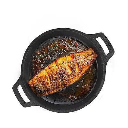 The Indus Valley Preseasoned Cast Iron Fish Fry Pan With Double Handle