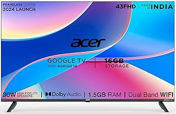 Acer 109 cm (43 inches) I Pro Series Full HD Smart LED Google TV with Android 14 (Black)
