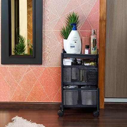 CELLO Kitchen Pro Trolley with Wheels | Storage Organizer & Kitchen Accessories Items for Kitchen