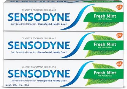 SENSODYNE Fresh Mint Combo, for daily sensitivity protection Toothpaste (450 g, Pack of 3)